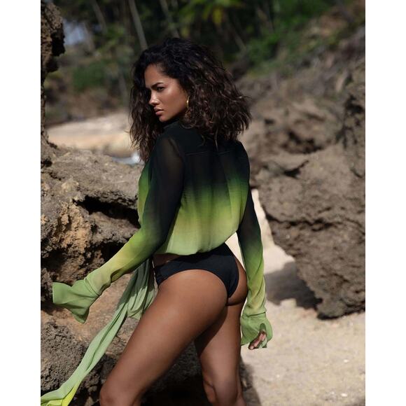 Rat & Boa Cypress Dip Dye Print Long Sleeves Shirt - M - Picture 2 of 3